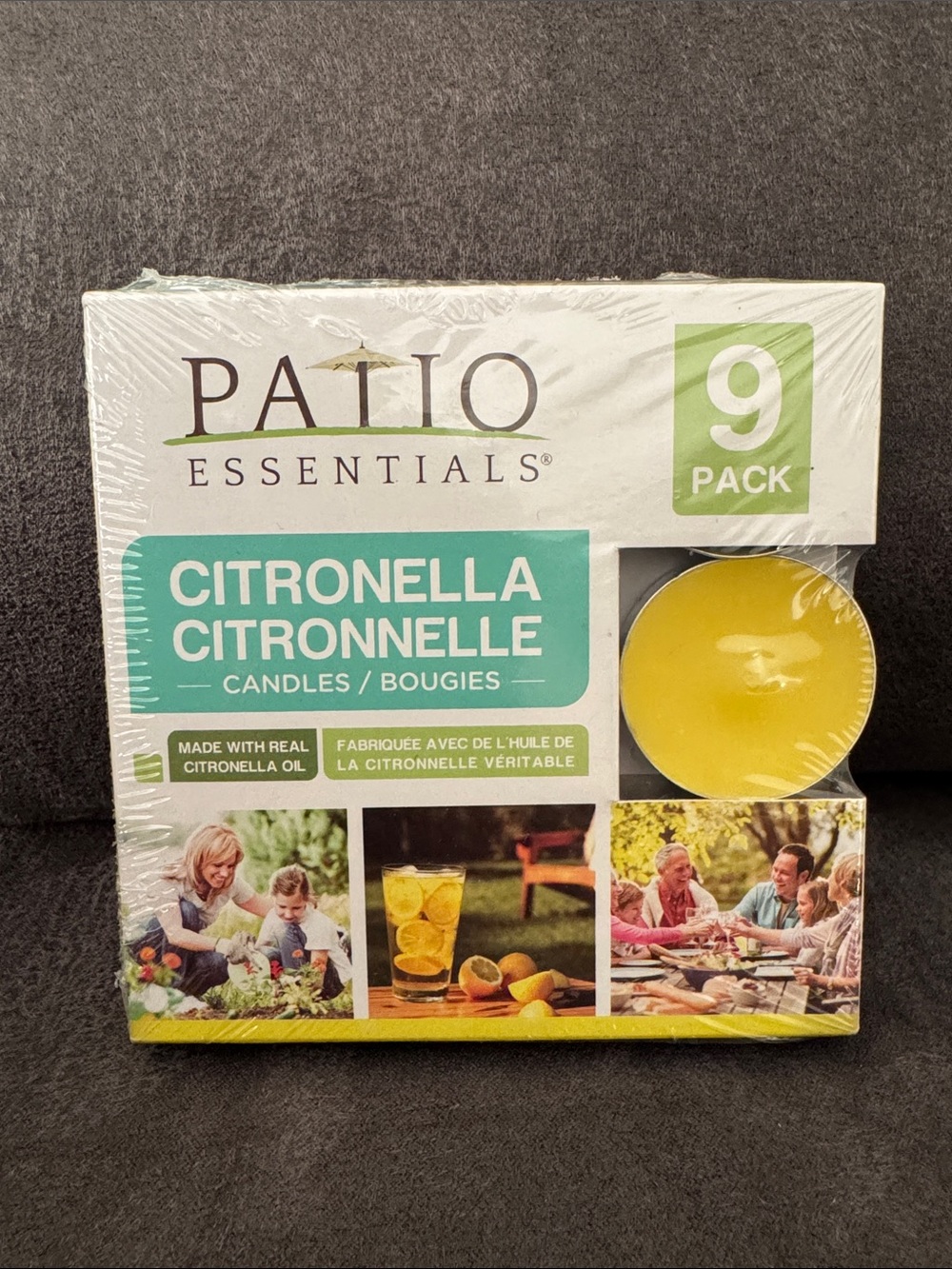 Essentials Citronella Tea Light Candles - Yellow (9 Pack)